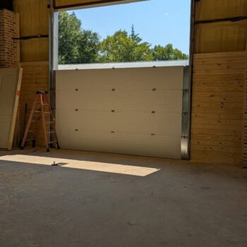 a white garage door